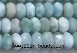 CLR160 15 inches 3*5mm faceted rondelle larimar beads wholesale