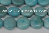 CLR361 15.5 inches 12mm flat round dyed larimar gemstone beads