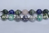 CLS305 7.5 inches 25mm faceted round mixed gemstone beads