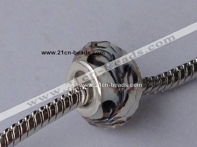 CLSP05 10pcs 9*14mm faceted roundel 925 silver core lampwork European beads