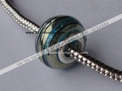 CLSP22 5pcs 8*14mm roundel 925 silver core lampwork European beads