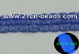CLU203 15.5 inches 13*18mm rectangle blue luminous stone beads
