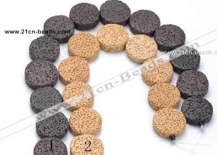 CLV03 14 inches 6*21mm coin natural lava loose beads wholesale