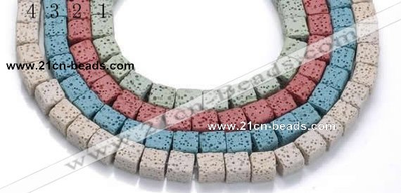 CLV15 14 inches 8mm cubic natural lava loose beads wholesale