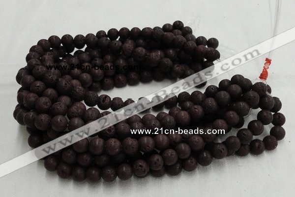 CLV203 15.5 inches 12mm round coffee natural lava beads wholesale