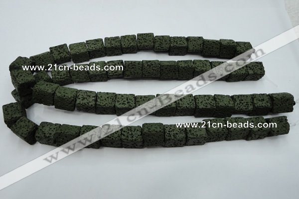CLV391 15.5 inches 12*13*15mm cuboid dyed lava beads wholesale