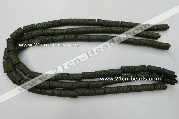 CLV393 15.5 inches 8*14mm tube dyed lava beads wholesale