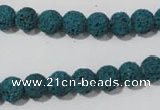 CLV452 15.5 inches 8mm round dyed blue lava beads wholesale