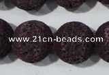 CLV481 15.5 inches 18mm round dyed purple lava beads wholesale