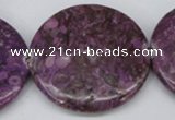 CMB34 15.5 inches 40mm flat round dyed natural medical stone beads