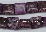 CMB37 15.5 inches 14*14mm square dyed natural medical stone beads