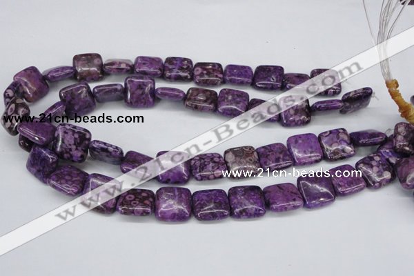 CMB38 15.5 inches 16*16mm square dyed natural medical stone beads