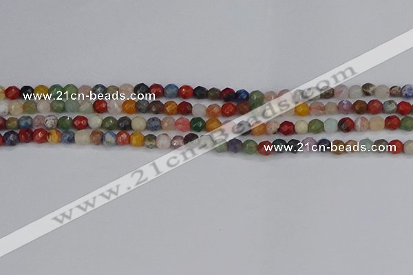 CME100 15.5 inches 4mm faceted round mixed gemstone beads
