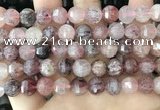 CME253 15.5 inches 10*11mm - 11*12mm pumpkin strawberry quartz beads