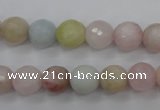 CMG123 15.5 inches 10mm faceted round natural morganite beads