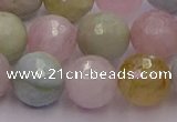 CMG213 15.5 inches 12mm faceted round morganite beads wholesale