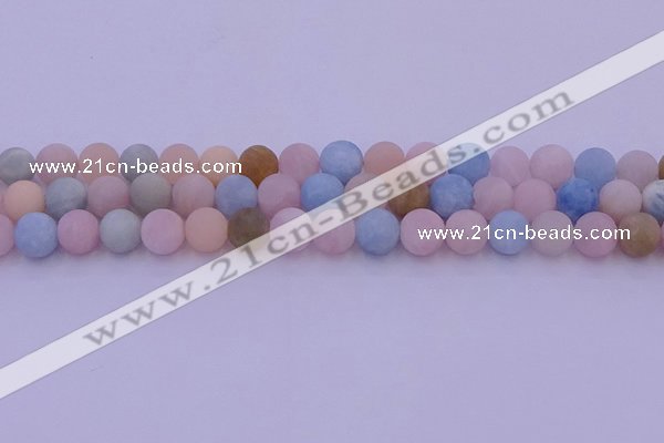 CMG303 15.5 inches 10mm round matte morganite beads wholesale
