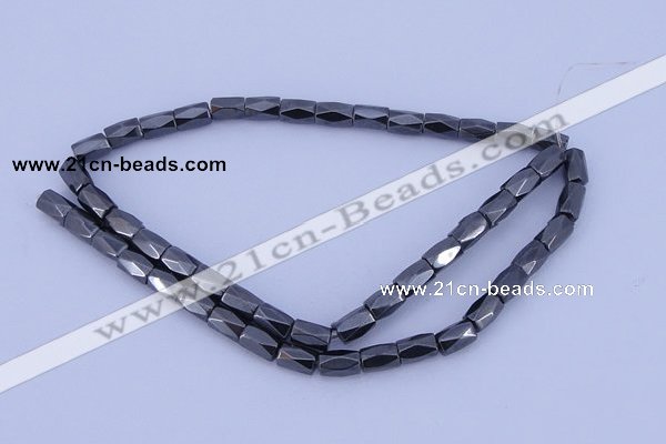 CMH12 16 inches 6*8mm faceted column magnetic hematite beads