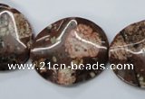 CMI01 15.5 inches 25*30mm wavy oval mica quartz beads wholesale
