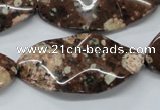 CMI07 15.5 inches 20*40mm wavy marquise mica quartz beads wholesale
