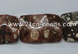 CMI09 15.5 inches 20*30mm wavy rectangle mica quartz beads wholesale