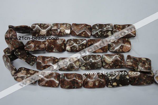 CMI09 15.5 inches 20*30mm wavy rectangle mica quartz beads wholesale
