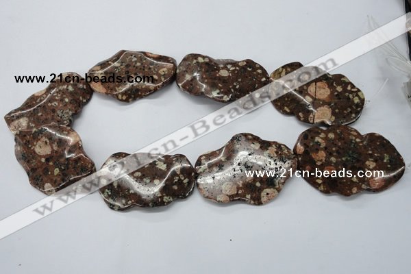 CMI14 15.5 inches 40*50mm wavy freeform mica quartz beads wholesale