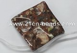 CMI16 Top-drilled 30*30mm wavy diamond mica quartz beads wholesale