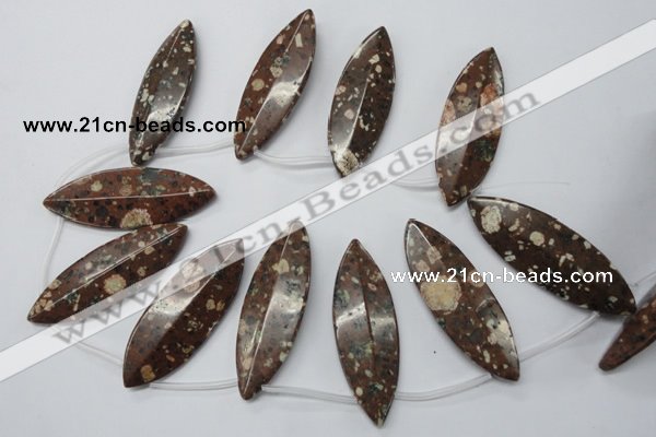 CMI18 Top-drilled 20*60mm marquise mica quartz beads wholesale