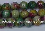 CMJ416 15.5 inches 8mm round rainbow jade beads wholesale