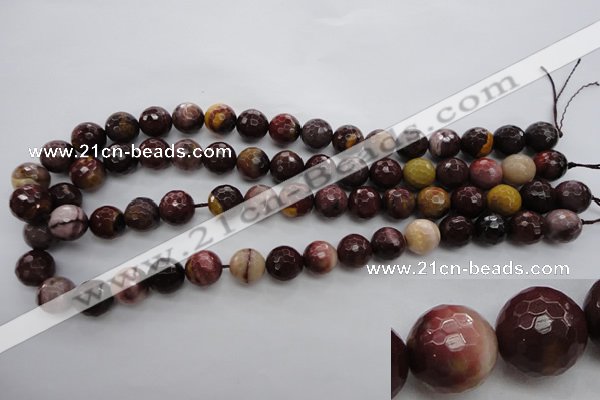 CMK115 15.5 inches 12mm faceted round mookaite beads wholesale