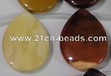CMK285 Top-drilled 25*35mm flat teardrop mookaite gemstone beads