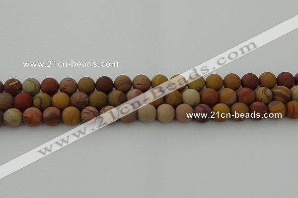 CMK312 15.5 inches 8mm round matte sunset mookaite beads