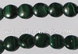 CMN252 15.5 inches 10mm flat round natural malachite beads wholesale