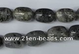 CMO11 15.5 inches 10*15mm drum moss quartz beads wholesale