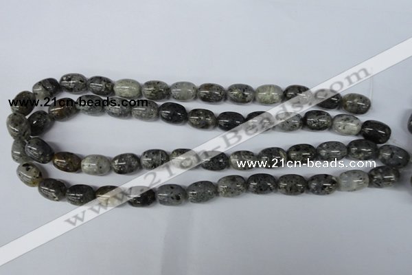 CMO11 15.5 inches 10*15mm drum moss quartz beads wholesale