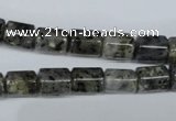 CMO12 15.5 inches 8*10mm column moss quartz beads wholesale