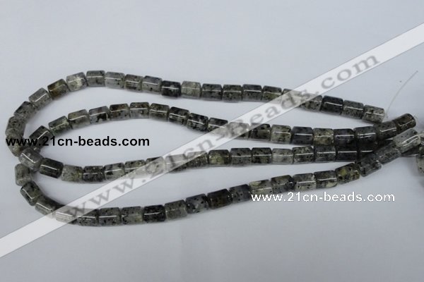 CMO12 15.5 inches 8*10mm column moss quartz beads wholesale