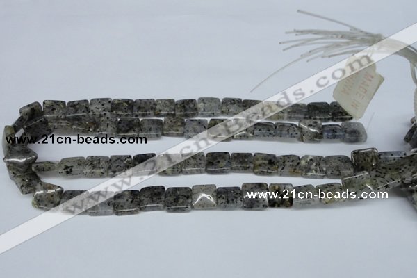 CMO15 15.5 inches 12*12mm square moss quartz beads wholesale