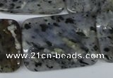 CMO17 15.5 inches 25*35mm rectangle moss quartz beads wholesale