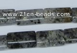 CMO18 15.5 inches 12*20mm flat tube moss quartz beads wholesale