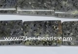 CMO19 15.5 inches 22*30mm flat tube moss quartz beads wholesale