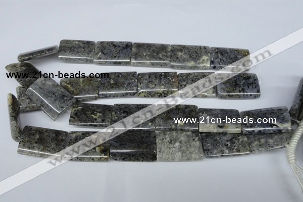 CMO19 15.5 inches 22*30mm flat tube moss quartz beads wholesale