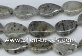CMO22 15.5 inches 10*14mm flat teardrop moss quartz beads wholesale