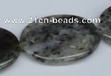 CMO26 15.5 inches 25*35mm oval moss quartz beads wholesale