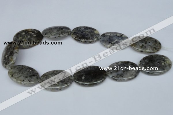 CMO26 15.5 inches 25*35mm oval moss quartz beads wholesale