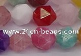 CMQ374 15.5 inches 12mm faceted nuggets mixed gemstone beads