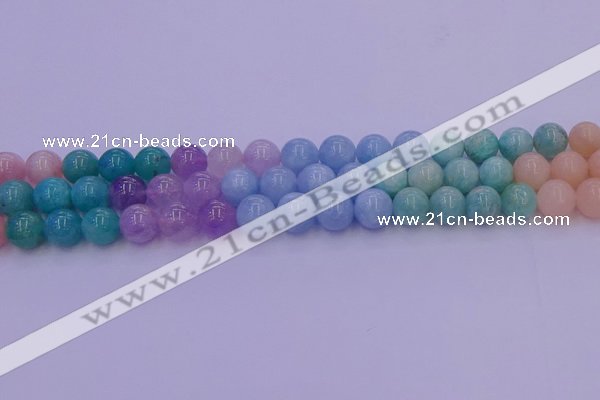 CMQ404 15.5 inches 12mm round mixed quartz beads wholesale
