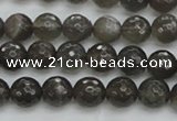 CMS1075 15.5 inches 6mm faceted round grey moonstone beads wholesale