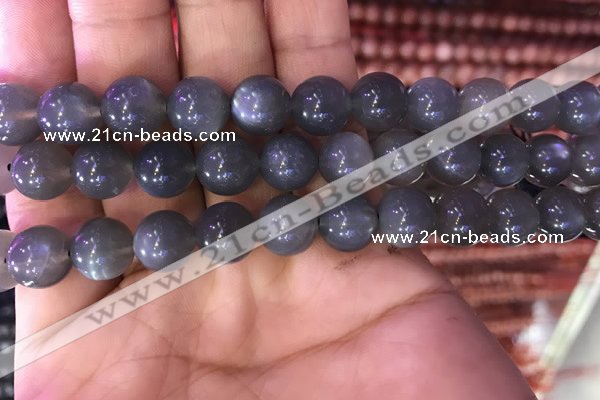 CMS1431 15.5 inches 12mm round black moonstone gemstone beads